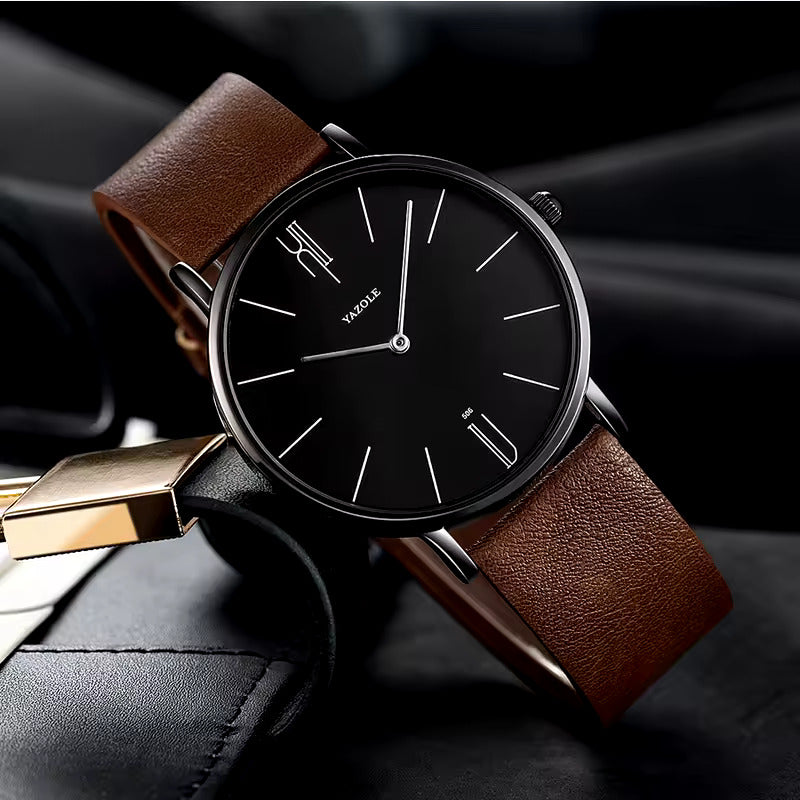 YAZOLE Top Brand Luxury Men Watch Leather Quartz Wristwatches Men'S Business Watch Wristwatch Casual Clock Men Relogio Masculino